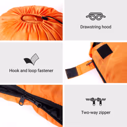 vidaXL Double Sleeping Bag with Pillows for Adults Camping Hiking 3-4 Seasons - Additional view 5