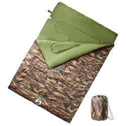 vidaXL Double Sleeping Bag with Pillows for Adults Camping Hiking 3-4 Seasons