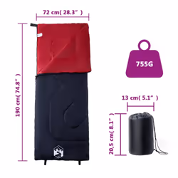 vidaXL Sleeping Bag for Adults Camping Outdoor Hiking Sleeping Bag 3 Seasons - Additional view 4