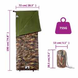 vidaXL Sleeping Bag for Adults Camping Outdoor Hiking Sleeping Bag 3 Seasons
