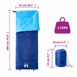 vidaXL Sleeping Bag for Adults Camping Outdoor Hiking Sleeping Bag 3 Seasons - Additional view 4