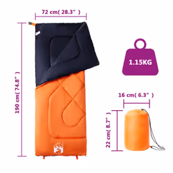 vidaXL Sleeping Bag for Adults Camping Outdoor Hiking Sleeping Bag 3 Seasons