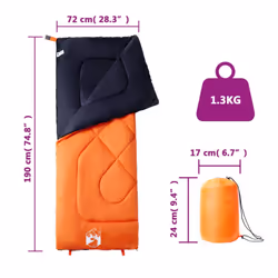 vidaXL Sleeping Bag for Adults Camping Outdoor Hiking Sleeping Bag 3 Seasons