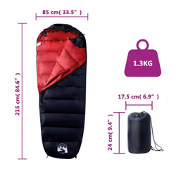 vidaXL Mummy Sleeping Bag for Adults Camping Hiking Sleeping Bag 3 Seasons