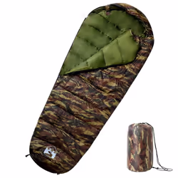 vidaXL Mummy Sleeping Bag for Adults Camping Hiking Sleeping Bag 3 Seasons