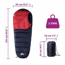 vidaXL Mummy Sleeping Bag for Adults Camping Hiking Sleeping Bag 3 Seasons