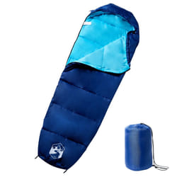 vidaXL Mummy Sleeping Bag for Adults Camping Hiking Sleeping Bag 3 Seasons - navy and blue