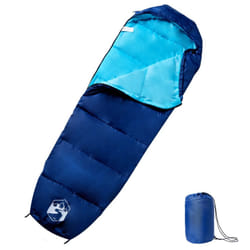 vidaXL Mummy Sleeping Bag for Adults Camping Hiking Sleeping Bag 3 Seasons - navy and blue