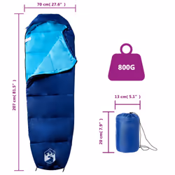 vidaXL Mummy Sleeping Bag for Adults Camping Hiking Sleeping Bag 3 Seasons