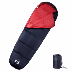 vidaXL Mummy Sleeping Bag for Adults Camping Hiking Sleeping Bag 3 Seasons - black and red
