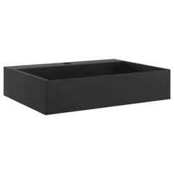vidaXL Wash Basin Vessel Sink Countertop Basin Sink Mineral Cast/Marble Cast - black, 50 x 38 x 11 cm