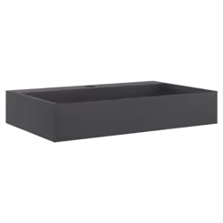 vidaXL Wash Basin Vessel Sink Countertop Basin Sink Mineral Cast/Marble Cast - black, 60 x 38 x 11 cm