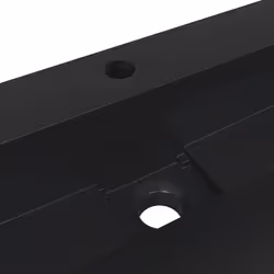 vidaXL Wash Basin Vessel Sink Countertop Basin Sink Mineral Cast/Marble Cast - black, 120 x 46 x 11 cm - Additional view 7