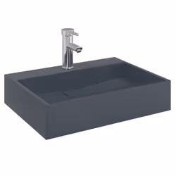 vidaXL Wash Basin Vessel Sink Countertop Basin Sink Mineral Cast/Marble Cast - anthracite, 50 x 38 x 11 cm