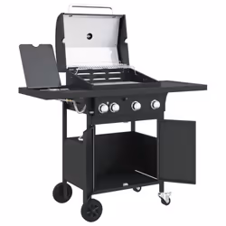 vidaXL Gas BBQ Grill with 4 Burners Gas Barbecue Black Powder-coated Steel - Additional view 5