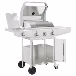 vidaXL Gas BBQ Grill with 4 Burners Gas Barbecue Grill Silver Stainless Steel - Additional view 5