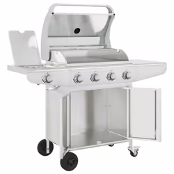 vidaXL Gas BBQ Grill with 5 Burners Gas Barbecue Grill Silver Stainless Steel - Additional view 5