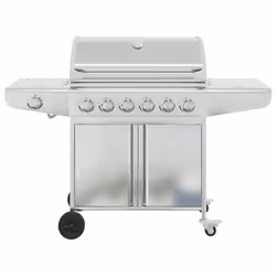 vidaXL Gas BBQ Grill with 7 Burners Gas Barbecue Grill Silver Stainless Steel