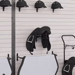 vidaXL Saddle Rack Wall Mounted Saddle Stand Horse Saddle Pad Rack Black Iron