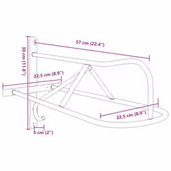 vidaXL Saddle Rack Wall Mounted Saddle Stand Horse Saddle Pad Rack Black Iron - Additional view 8