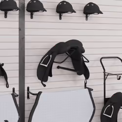 vidaXL Saddle Rack Wall Mounted Saddle Stand Horse Saddle Pad Rack Black Iron