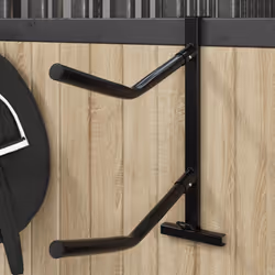 vidaXL Saddle Rack with Bridle Hook Twin Arm Portable Saddle Stand Black Iron