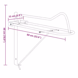 vidaXL Foldable Saddle Rack Wall Mounted Saddle Stand Saddle Holder Black Iron