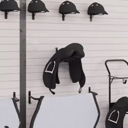 vidaXL Foldable Saddle Rack Wall Mounted Saddle Stand Saddle Holder Black Iron