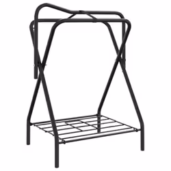 vidaXL Saddle Rack Foldable Freestanding Saddle Stand Saddle Holder Black Iron