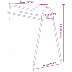 vidaXL Saddle Rack 3 Legged Freestanding Saddle Stand Saddle Holder Black Iron