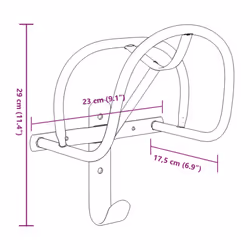 vidaXL Bridle Rack Wall Mounted Saddle Rack Saddle Stand Holder Black Iron
