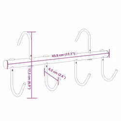 vidaXL Bridle Hanger with 6 Swivel Hooks Saddle Rack Saddle Stand Black Steel