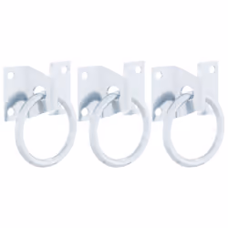vidaXL Hitching Rings with Plates Horse Block Tie Ring 3 pcs Silver Steel