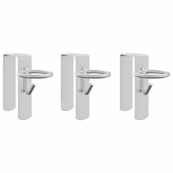 vidaXL Bucket Hooks 3 pcs Portable Wall Mounted Bucket Hanger Silver Steel
