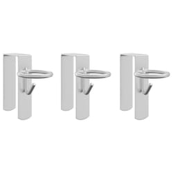 vidaXL Bucket Hooks 3 pcs Portable Wall Mounted Bucket Hanger Silver Steel