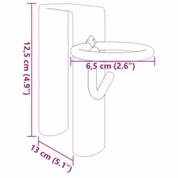vidaXL Bucket Hooks 3 pcs Portable Wall Mounted Bucket Hanger Silver Steel - Additional view 7