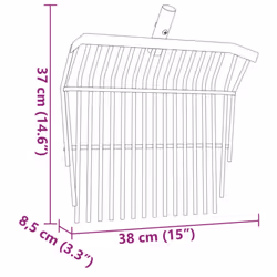 vidaXL Pitchfork Head with 14 Tines Pitch Fork Replacement Head Black Steel