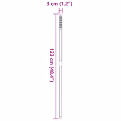 vidaXL Pitchfork Handle Replacement Pitch Fork Handle Telescopic Silver Steel