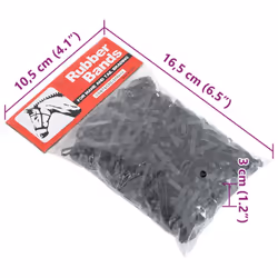 vidaXL Braiding Bands for Horse Rubber Plaiting Band 500 pcs Black Silicone - Additional view 6