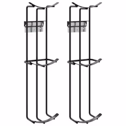 vidaXL Barrel Jump Cups Bracket Horse Jump Cup and Track 2 pcs Black Steel