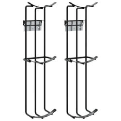 vidaXL Barrel Jump Cups Bracket Horse Jump Cup and Track 2 pcs Black Steel
