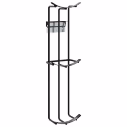 vidaXL Barrel Jump Cups Bracket Horse Jump Cup and Track 2 pcs Black Steel