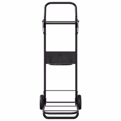 vidaXL Saddle Trolley Foldable Tack Cart Storage Hand Truck Dolly Black Steel