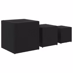 vidaXL Garden Planters Outdoor Flower Pot Planter Pot 3 pcs Black Poly Rattan - Additional view 6