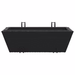 vidaXL Planters with hooks Patio Flower Pot Raised Bed 2 pcs Black Poly Rattan - Additional view 4