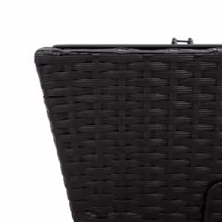 vidaXL Planters with hooks Patio Flower Pot Raised Bed 2 pcs Black Poly Rattan - Additional view 9