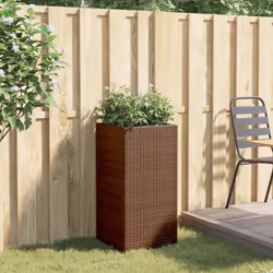 vidaXL Garden Planter Outdoor Flower Pot Patio Planter Pot Brown Poly Rattan - Additional view 2
