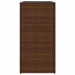 vidaXL Garden Planter Outdoor Flower Pot Patio Planter Pot Brown Poly Rattan - Additional view 5