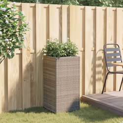vidaXL Garden Planter Outdoor Flower Pot Patio Planter Pot Grey Poly Rattan - Additional view 2