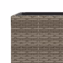 vidaXL Garden Planter Outdoor Flower Pot Patio Planter Pot Grey Poly Rattan - Additional view 8